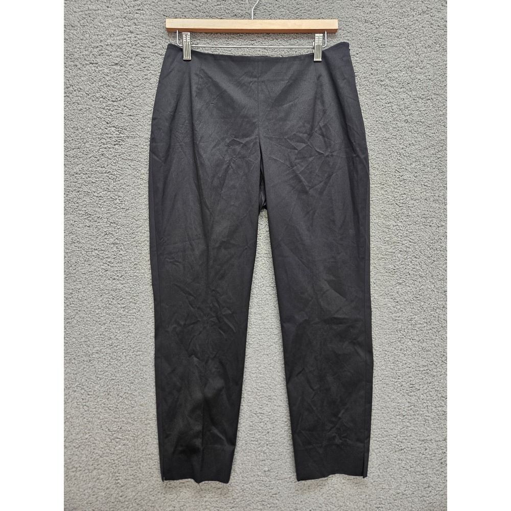 Lafayette 148 Stanton Pants 8 Black Slim Ankle Tapered Stretch Office Luxury